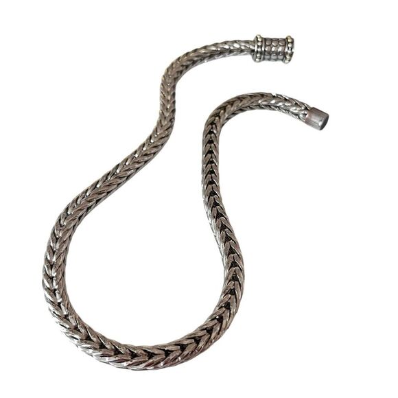 Thick Silver Foxtail Rope Chain Necklace - Picture 4 of 5